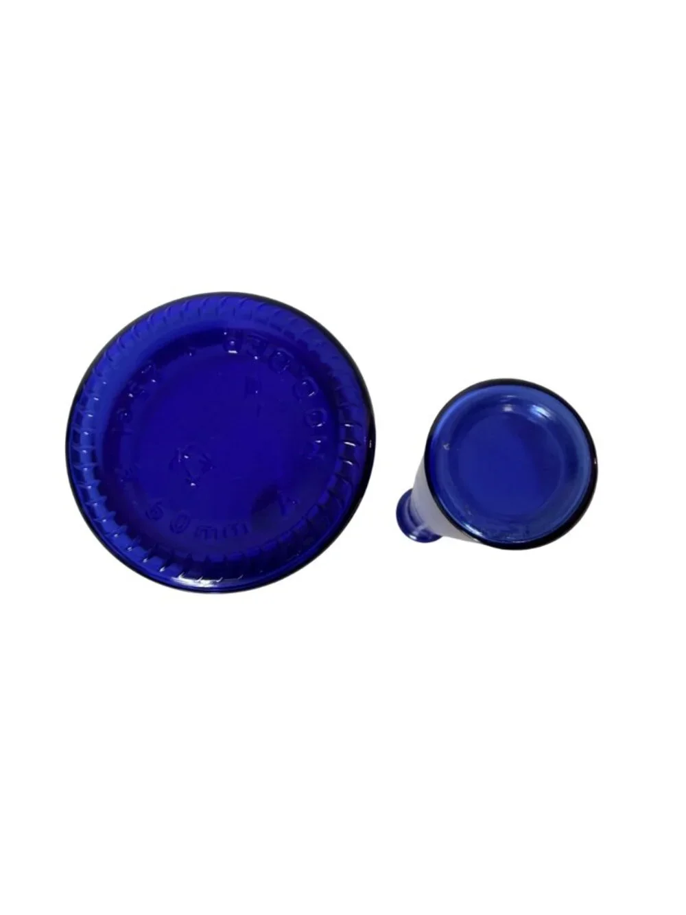 French Cobalt Blue Art Glass Bud Vases Vintage Pair MOD DEP France MCM Set of 2 - Picture 9 of 16